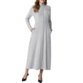 thumbnail image 5 of Cueply Dresses for Women Casual Long Sleeve Fall Spring Mock Neck Pullover Long Dresses with Pockets, 5 of 7