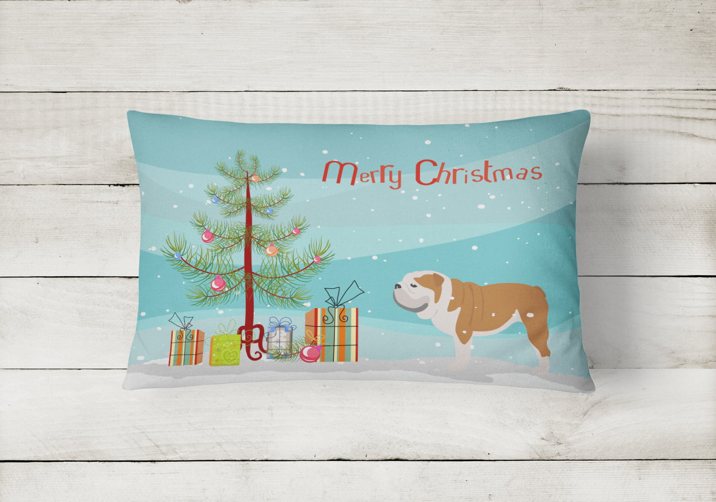 Paws Print Christmas Tree Cute Dog Throw Pillow Multicolor 16x16