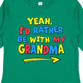 thumbnail image 4 of Inktastic Yeah I'd Rather be with My Grandma in Red Yellow and Blue Boys or Girls Long Sleeve Toddler T-Shirt, 4 of 5