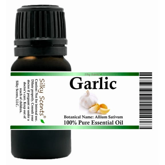 Garlic Essential Oil 5 ml (1/6 fl oz) - 100% Pure and Natural by Silky Scents