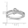 thumbnail image 4 of White Sterling Silver Ring Band Themed Cubic Zirconia CZ, 4 of 5