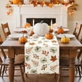 thumbnail image 2 of Pumpkins Maple Leaves Fall Table Runner,Thanksgiving Holiday Kitchen Dining Table Decoration for Fall Home Decor 13x108 Inch - Orange, 2 of 6