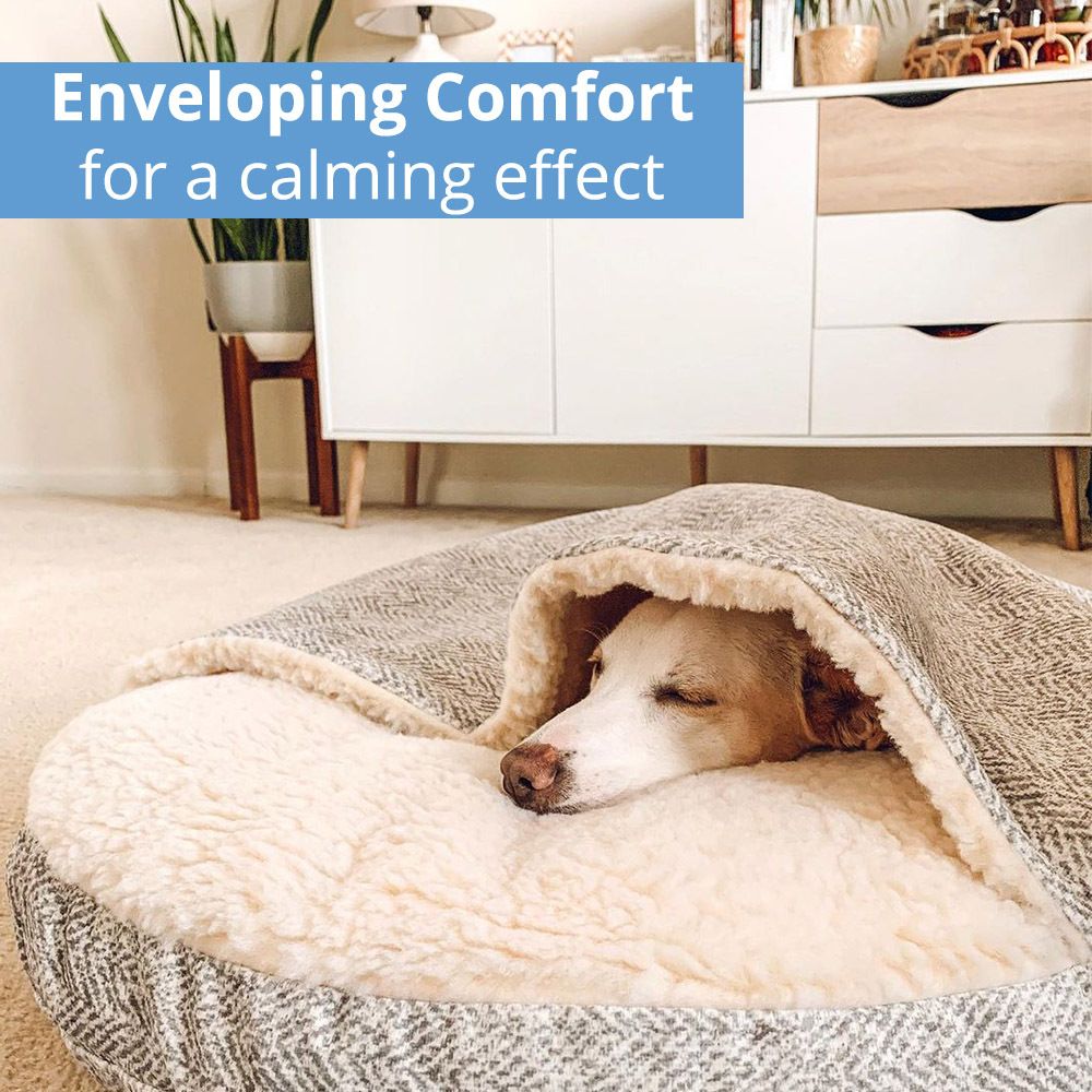 Snoozer Luxury Cozy Cave Dog Bed, Large, Hot Fudge, Hooded Nesting Dog Bed - image 7 of 7