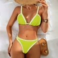 thumbnail image 2 of DHFJKG Two Piece Swimsuits Women Color Block Bikini Set High Waist Bottom Beach Pool Party Summer Fashion Swimwear Trendy Beachwear, 2 of 9