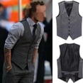 thumbnail image 1 of Chaleco de traje para hombre Gionforsy Chaleco para hombre Chaleco de corte entallado Chaleco formal de negocios de gánster, 1 of 3