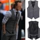 thumbnail image 1 of Chaleco de traje para hombre Gionforsy Chaleco para hombre Chaleco de corte entallado Chaleco formal de negocios de gánster, 1 of 3