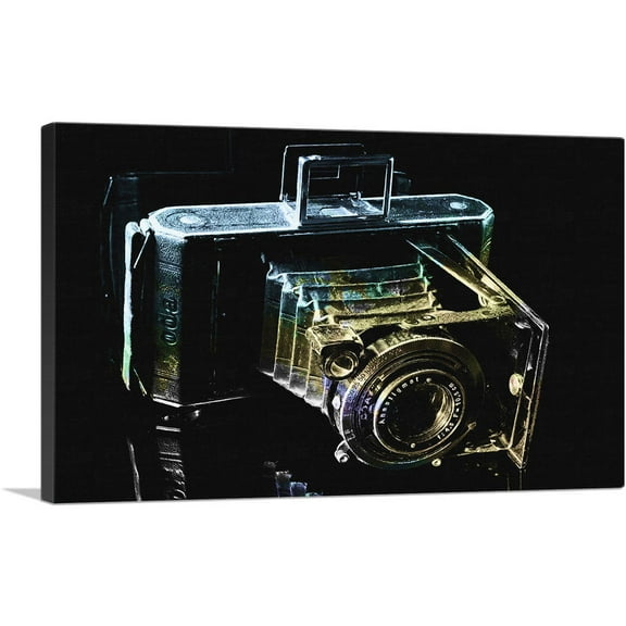 ARTCANVAS Retro Camera Painting Home decor Canvas Art Print - Size: 26" x 18" (0.75" Deep)
