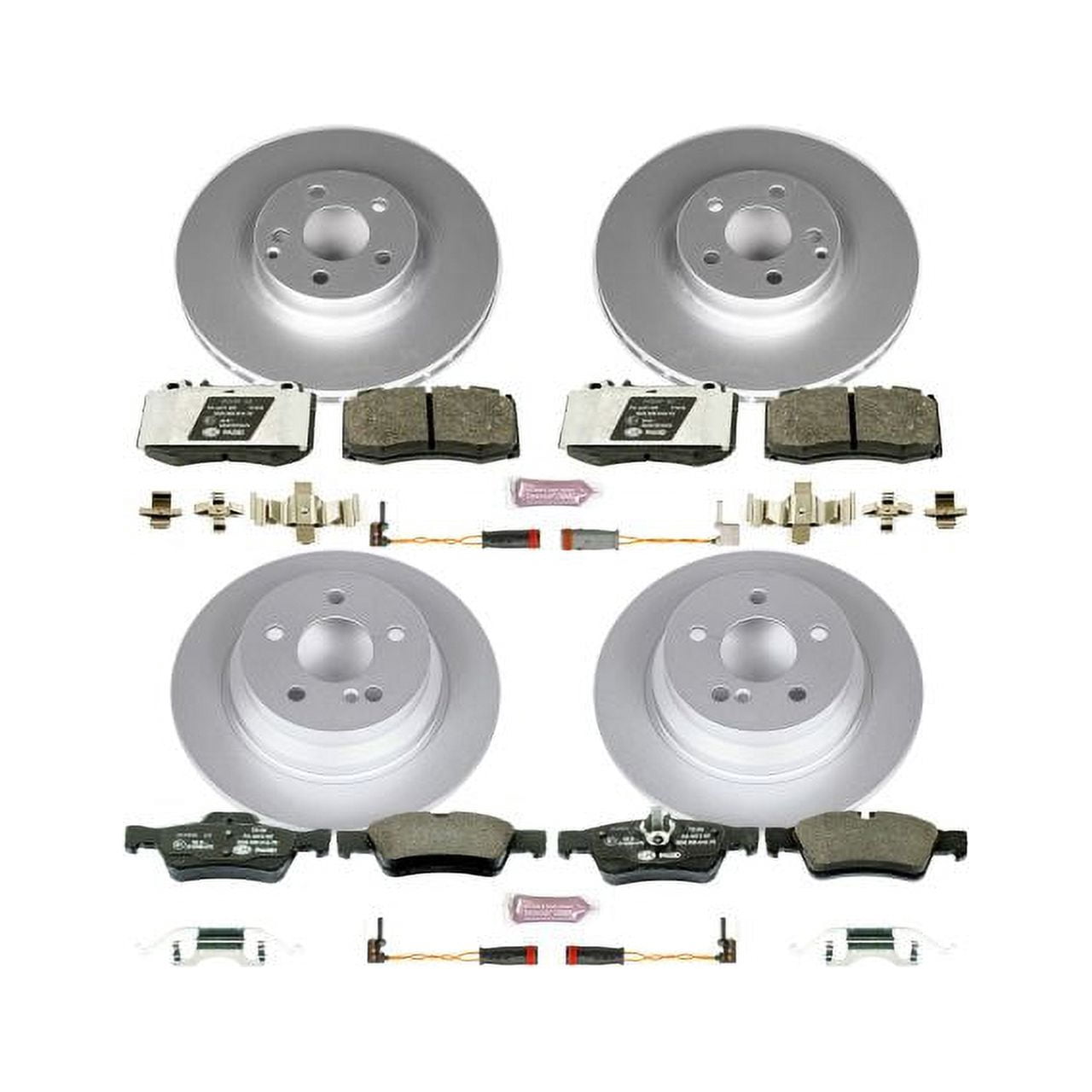 Power Stop Front and Rear Euro-Stop ECE-R90 Certified Brake Pad and Rotor Kit ESK4513