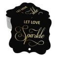 thumbnail image 1 of Inkdotpot Hang Tags Let Love Sparkle Wedding Favor Bracket Shape Gift Tags Real Gold Foil Bonbonniere Tag Pack Of 50, 1 of 6