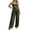 Green, variant on Sleeveless Jumpsuits for Women Halter High Waist Wide Leg Rompers Summer Causal Loose Overalls with Pockets, M