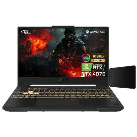 ASUS TUF F15 15.6" FHD 144Hz Gaming Laptop Computer, 12th Gen Intel 14-Core i7-12700H, GeForce RTX 4070 8GB, 64GB DDR4 RAM, 4TB PCIe SSD, WiFi 6, Bluetooth 5.2, RGB Keyboard, Windows 11 Home