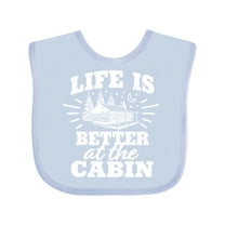 Inktastic Life is Better at The Cabin with Trees and Moon Boys or Girls Baby Bib