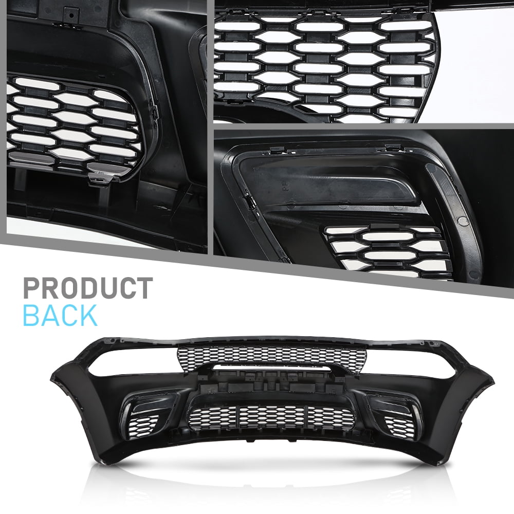 CROSSDESIGN Front Rear Bumper Body Kit Widebody Full Compatible with Dodge Charger SRT Style 2015-2023 Black
