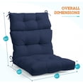 thumbnail image 4 of ZXNYH Tufted Outdoor/Indoor High Back Patio Chair Cushion, Set of 2, 44'' x 22'', Blue, 4 of 8