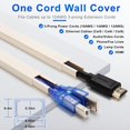 thumbnail image 2 of Cord Hider Wall for One Cord in Cord Covers for Wires on Wall Easy Install Cable Cover Wall Cable Raceway Hide Cords Cable Hider Cord Management Wall x Lin W.in H.in, 2 of 6