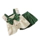 thumbnail image 3 of Conjuntos de dos piezas para niños, Top sin mangas con ribete de encaje, pantalones cortos, camisa con decoración de lazo de verano, conjunto de pantalones cortos, verde, talla 90, 3 of 5
