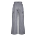 thumbnail image 6 of Surakey Cargo Pants for Women High Waist Wide Leg Pant Lounge Baggy Straight Leg Trousers Plain Solid Color Bottom, 6 of 6