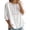 White, variant on Women's Embroidered Blouses Summer Round Neck Embroidered Top 3/4 Sleeve Casual Boho Loose Lightweight Daily Shirts by Yigetop Green L
