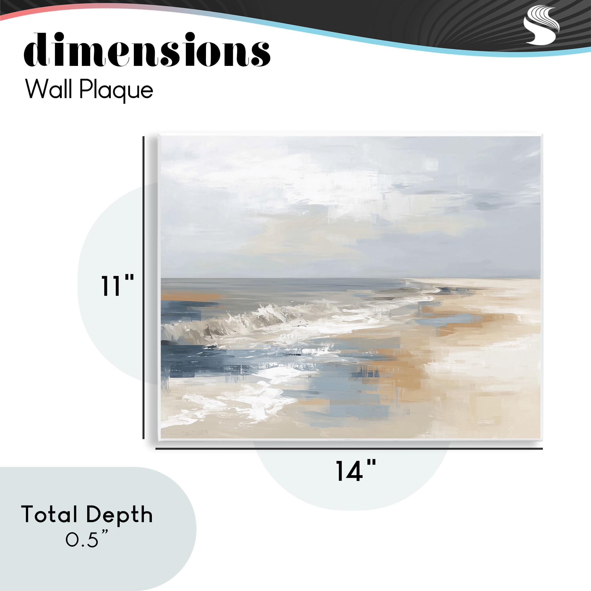 Stupell Industries Tranquil Beach in Neutrals Wall Plaque Art, design by Kim Curinga
