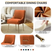 SEYNAR Modern Glam Velvet Dining Chair,Kitchen Side Armchairs or Vanity Chair with Rear Handle Set of 6