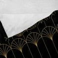 thumbnail image 4 of Ambesonne Art Deco Fleece Throw Blanket Black Simple Vintage Motif 50"x60" Black and Sand Brown, 4 of 5