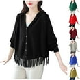 thumbnail image 3 of Gpaecead Cardigan Long à Col en V pour Femme, Manteau Chandail en Tricot Uni à devant Ouvert Rouge, 3 of 3
