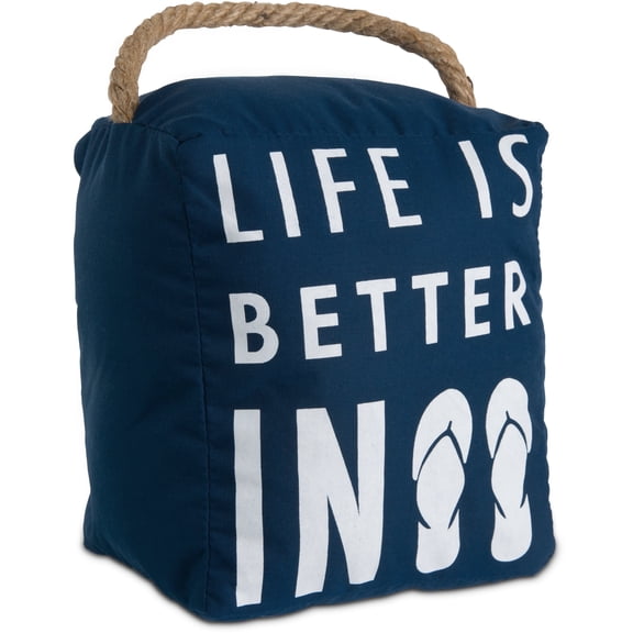 Pavilion Gift Company Door Stopper with Handle, 5"L x 4"W x 6"Th, Blue