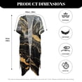 thumbnail image 6 of Xoenoiee Black Golden Marble Print Womens Swimsuit Coverups Half Sleeve Kimono Cardigan Bathing Suit Cover Up Bikini Swimwear Open Front Cover Ups Beach Outfits, 6 of 7