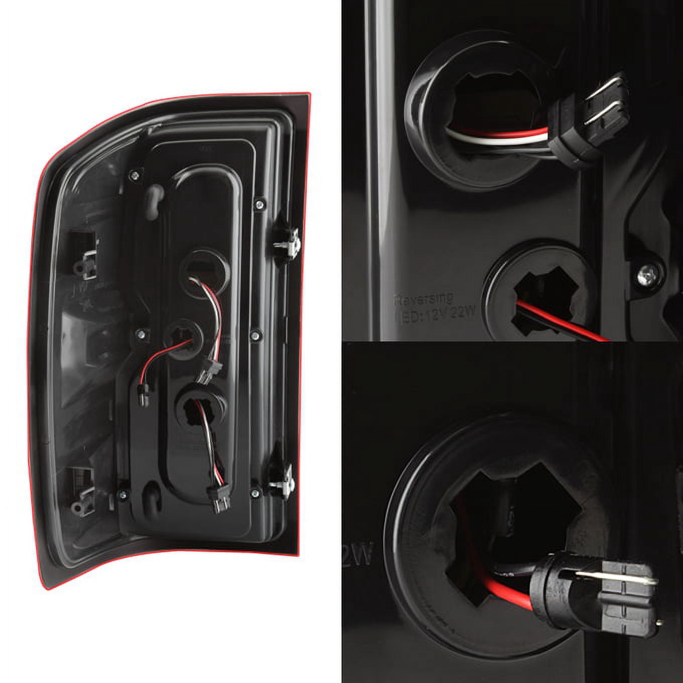 AKKON - For 2014-2019 Chevy Silverado | GMC Sierra LED Light Bar Red Housing Tail Lights Lamps -  Pair