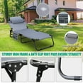 thumbnail image 3 of Lilypelle Folding Chaise Lounge Oversized Support 500lbs, Extra High 11inch Seat Sunbathing Recliner，Blue&Gray, 3 of 9