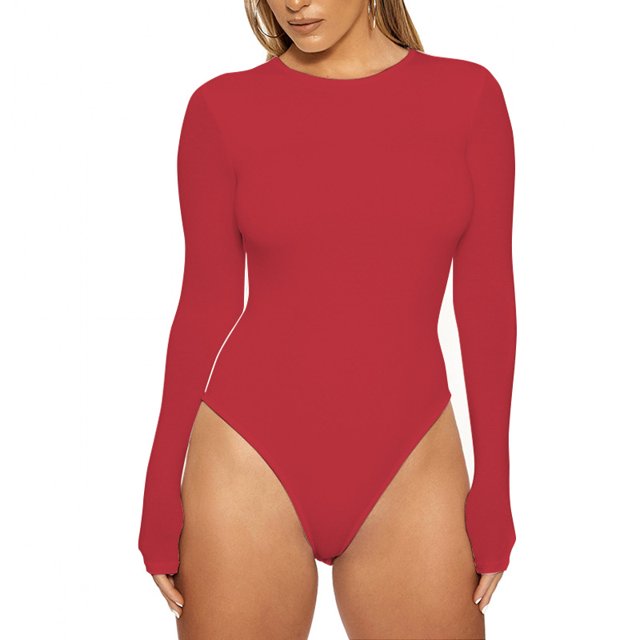 Autumn And Winter Women's Casual Base Top Long-sleeved Tight Jumpsuit