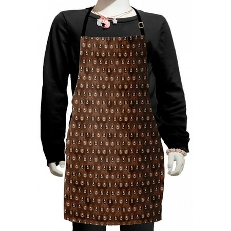 

Bear Kids Apron Forest Animals Concept Flock of Big Angry Bears Bushy Furs Boys Girls Apron Bib with Adjustable Ties for Cooking Baking Painting Umber Brown and Cocoa by Ambesonne