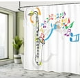 thumbnail image 5 of Ambesonne Jazz Shower Curtain, Festival Music Notes, 69"Wx70"L, Orange Green Red, 5 of 5