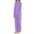 thumbnail image 2 of joogoo Pajamas Set for Women Purple Checkered Grid Long Sleeve Pjs Loungewear M, 2 of 7