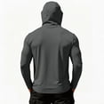thumbnail image 4 of Men's Hooded Long Sleeve Sun Protection Shirt - UPF 50+ Lightweight Breathable Pullover with Face Mask & Zipper Pocket - Quick-Dry Outdoor Fishing & Hiking Top for Summer Dark Gray S, 4 of 7