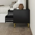 thumbnail image 4 of Aykah Cameo Nightstand with Drawers, Bedside Table with 2 Drawers, Golden Colour Metal Legs, Multi-Purpose End Table, Side Table Living Room, 4 of 6