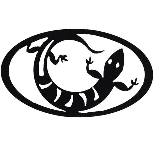 Southwest Lizard Oval Hammered Black