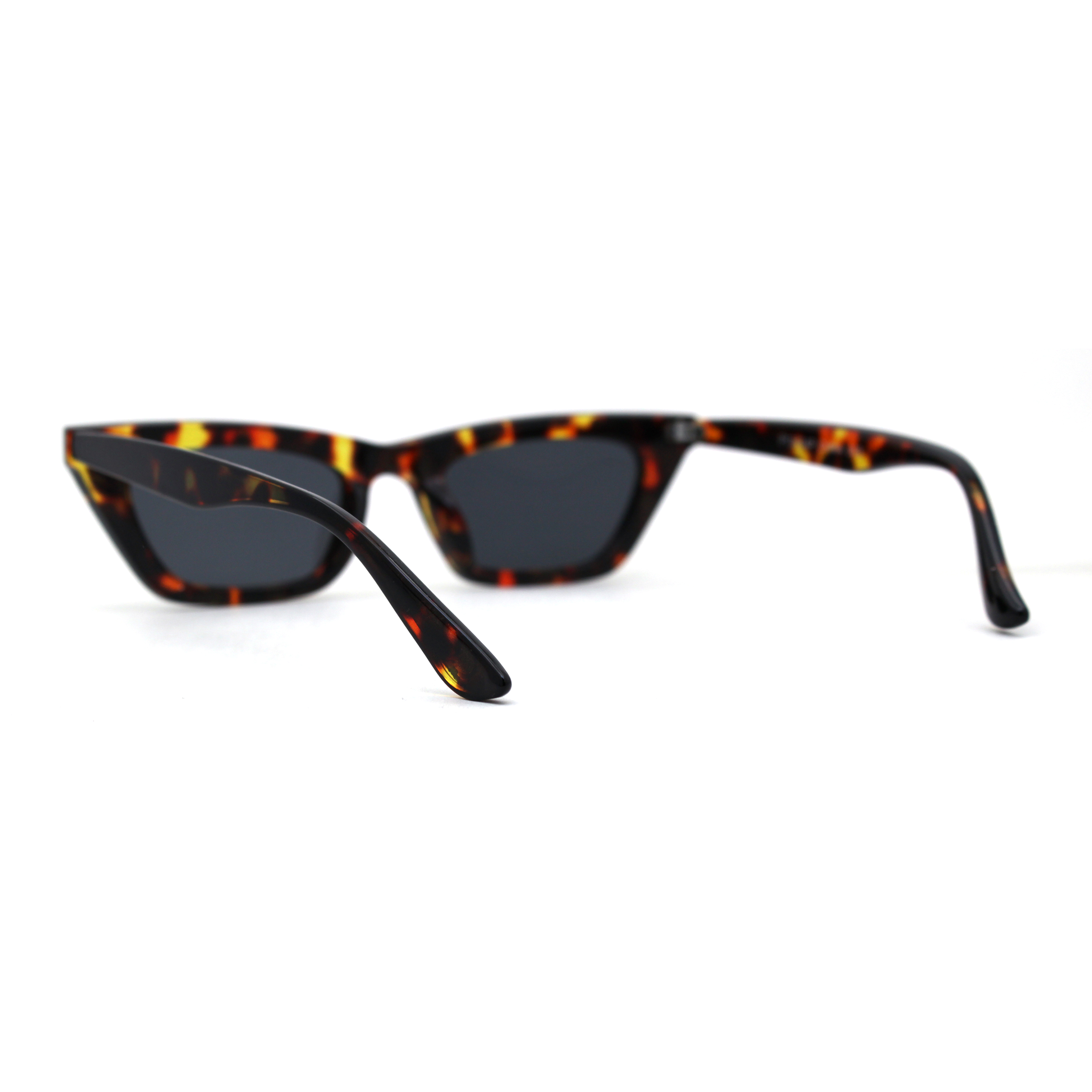 Womens Narrow Rectangle Chic Plastic Cat Eye Sunglasses 
