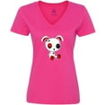 thumbnail image 3 of Inktastic Goth Bunny Kawaii Women's V-Neck T-Shirt, 3 of 5