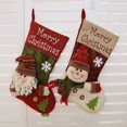 thumbnail image 1 of Calcetín navideño clásico de 18 ", medias grandes personalizadas, Papá Noel, muñeco de nieve, personaje navideño para decoraciones navideñas familiares para fiestas Adepaton FLD-3509, 1 of 6
