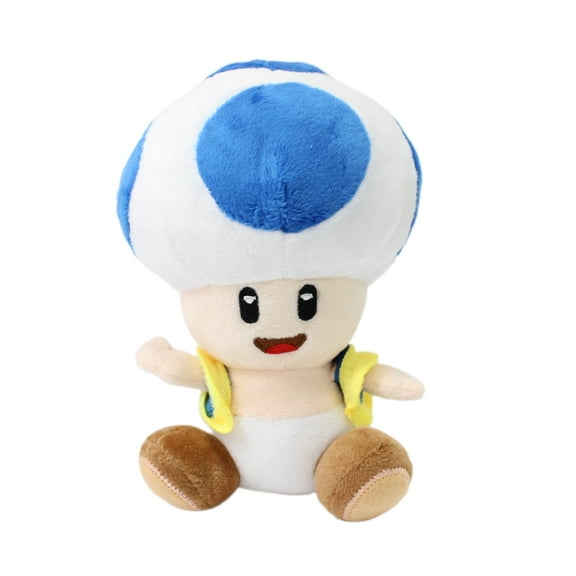 uiuoutoy Blue Toad Plush Toy Stuffed Animal Doll 7'' Mushroom Kids Gift