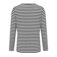 thumbnail image 4 of Tittly T Shirts for Women Graphic Tees Women's Casual Striped Long Sleeve Tops Crew Neck Knit Ribbed Basic T Shirts Womens Long Sleeve Tops Tshirts Shirts Grey S, 4 of 6