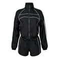 thumbnail image 7 of VISALY Women Oversized 2 Piece Tracksuits Set Long Sleeve Zip Up Cropped Jacket Lounge Athletic Jogger Shorts Travel Athletic Casual Workout Sweatsuits Outfits 2 Piece Windbreaker Short Sets Black S, 7 of 7