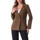 thumbnail image 1 of BLAZER DE OFICINA CHIC PARA MUJERES INSPIRADORAS, CHAQUETA DE TRAJE DE MANGA LARGA, TAMAÑO M, COLOR MARRÓN, 1 of 6