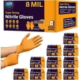 thumbnail image 2 of Inspire Heavy Duty Orange Nitrile Disposable Gloves | ULTRA 8 Mil Diamond Textured Grip | Industrial Mechanic Food (1000, XXL), 2 of 6