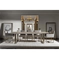 thumbnail image 3 of Maklaine Fabric Modern Dining Arm Chair Set of 2 in Gray with Bronze Base, 3 of 3