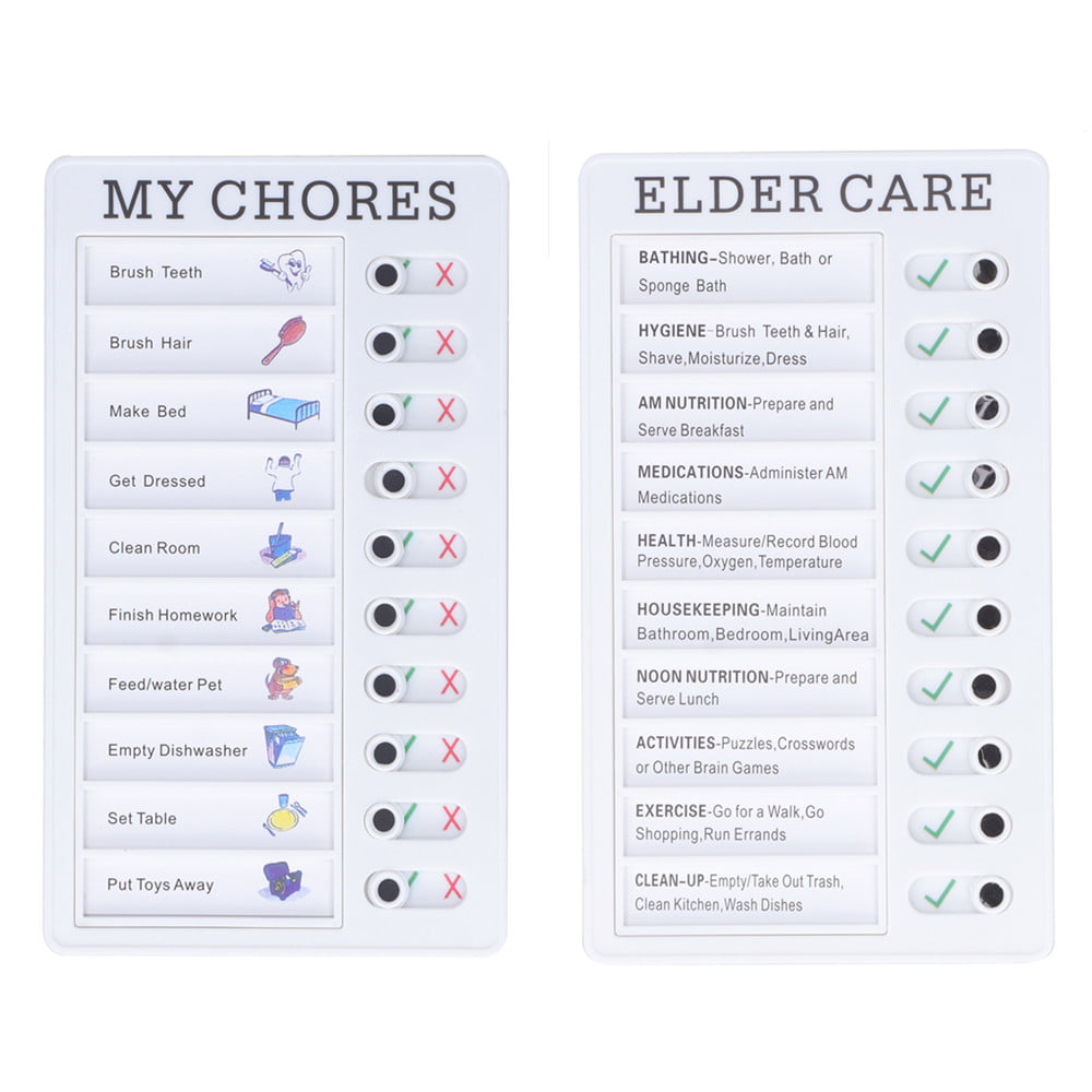 Memo Plastic Board Chore Chart Reusable RV Checklist,My Chores Elder Cares EL 