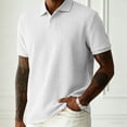 thumbnail image 3 of Rvwovn Men's Jacquard Button Up Shirt – Short Sleeve Knit Business Casual Collared Top, 3 of 7
