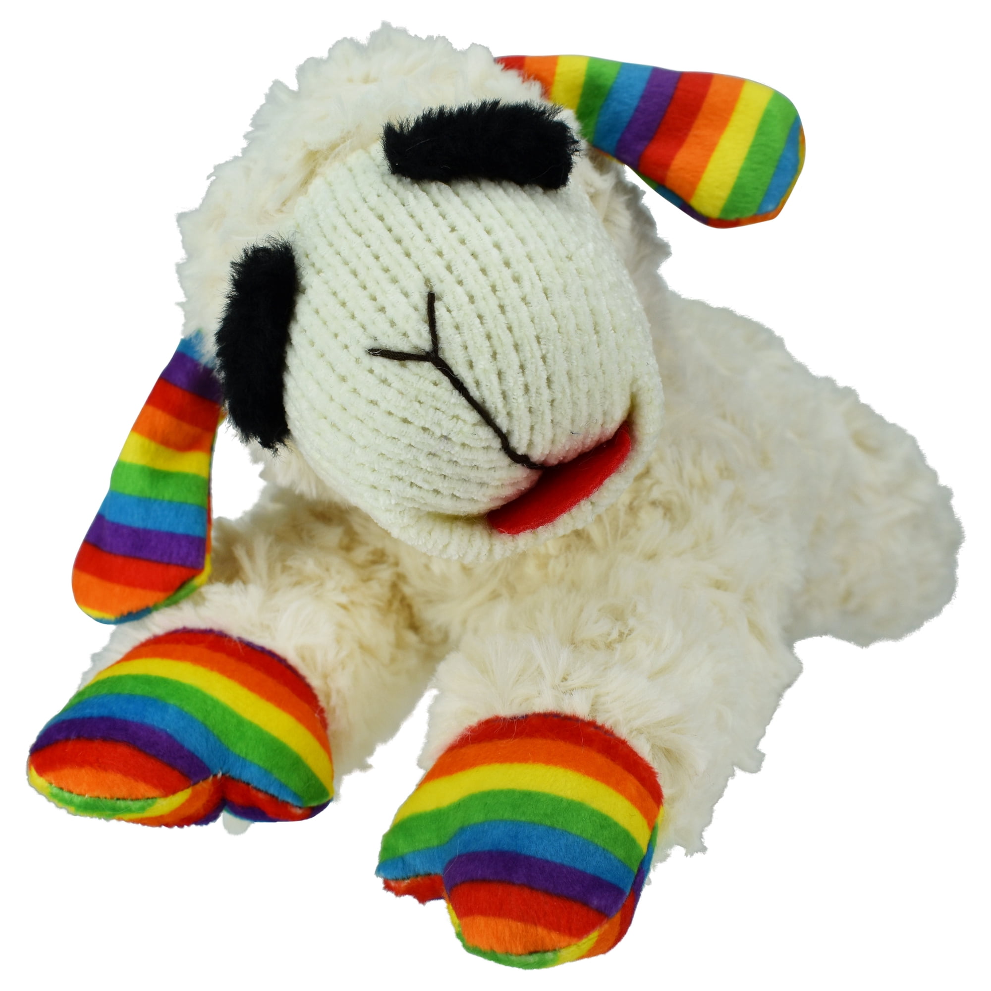 Multipet Rainbow Lamb Chop, Dog Toy, Size 10.5"