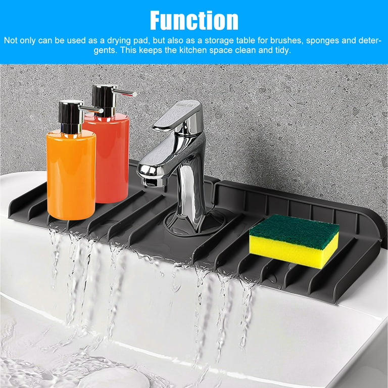 Kitchen Silicone Faucet Mat Sink Splash Drain Pad Bathroom Countertop  Protector Soap Sponge Drainer Tray Kitchen Accessories - AliExpress